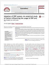 مقاله ترجمه شده با عنوان اتخاذ سیستمERP: مطالعه تجربی از عوامل تاثیرگذار بر کاربرد ERP